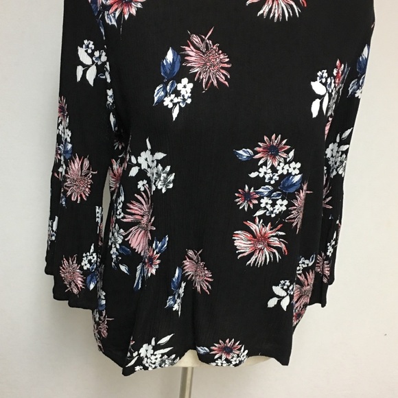 Daytrip Floral Boho Hippie Tie Back Top 10P - Picture 4 of 12